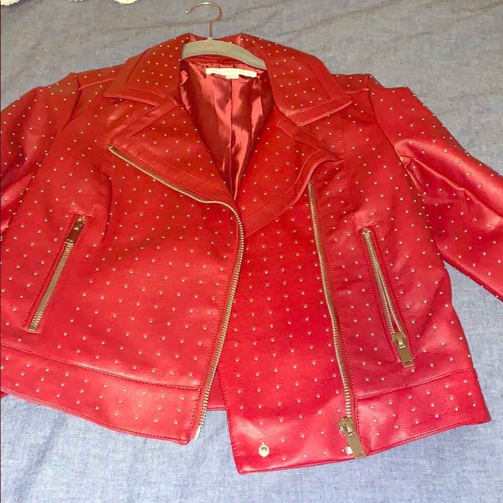 Red studded jacket